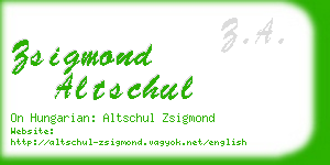 zsigmond altschul business card